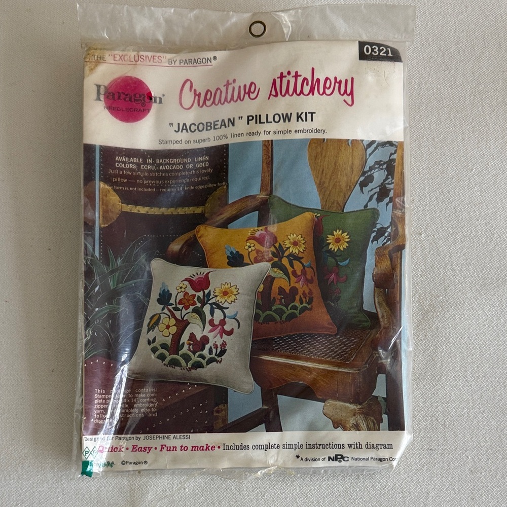 PARAGON Jacobean Pillow Kit — Yellow, Green, Cream